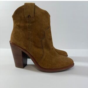 Joie Womens Monte Ankle Boots size 9.5 EU 39.5 Tan Suede Studded Western EUC